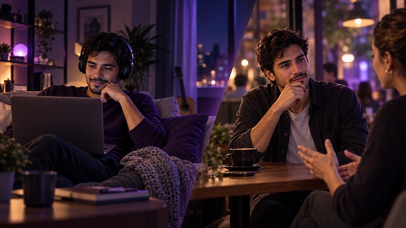 Persona que comprende una película en inglés pero tiene dificultades para responder durante una conversación.